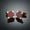 Liens de nouveauté de luxe de luxe en cuivre Fibe en carbone / bois rouge / boutons de manchette en cristal pour hommes accessoires de costume français bijoux gemelos