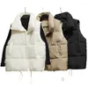 Women's Vests Women Winter Warm Cotton Padded Puffer Sleeveless Parkas Jacket Autumn Plus Size Female Waistcoat