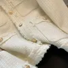 Kanaljacka designer toppkvalitet c lyx mode jackor stil temperament liten doft kort jacka kvinnor vår höstsäsong nisch design grov tweed