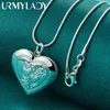 Hängen Urmylady 925 Sterling Silver Heart Po Frame 16-30 Inch Pendant Necklace For Women Wedding Engagement Present Fashion Jewelry