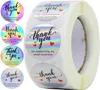 500st Rainbow Holo Tack klistermärken 4 Designs holografiska för att stödja mina småföretagens presentetiketter WRAP273S273W1345351
