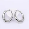 Boucles d'oreilles mgub twocolor gol couleur femme vente de cadeau de cadeau bijoux bijoux en acier inoxydable épouses rond