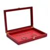 Oirlv Large Jewelry Storage Box Organizer Red Earring Necklace Bracelet Stackable Case Display 240412