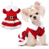 Parkas Christmas Dog Robes pour les petits chiens fête des vacances Santa Cosplay Vêtements Cat Pet Noël Fancy Princess chiot costume Cat Vêtements