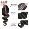 Peruki Body Wave 2x6 HD Lace Closure Brazylijski naturalny kolor ludzki zamykanie włosów dla kobiet 1220 cali wstępnie wyrzucone z zamknięciem włosów dla niemowląt