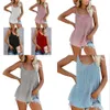 Tanque sexy tops de verão feminino malha color colisão de colisão o-deco