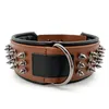 Heavy Duty Spike Studded Dog Genuine Leather Collar Durable And Comfortable Rivet For Medium Large Sized Dogs 240418