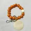 9 Styles Beaded Bracelet Keychain Pendant Party Favor Sports Ball Soccer Baseball Basketball Wooden Bead Bracelet FY3666 ss0424