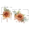 Fiori decorativi sposa cornage filo fiore matrimonio ballo artificiale mano artificiale rose finte braccialetti accessori