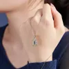 Colliers Newshe White 5A Cubic Zircon Blue Blue Spinel 925 STERLING Silver Pendant