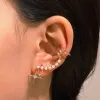 Boucles d'oreilles 1pc Perl Ereilles Boucles d'oreilles pour femmes Couleur or Fake Cartilage Y2K Clip d'oreille Awn Star Zircon Stump Oreille Bravage Bijoux Fashion Gift