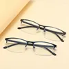 Lunettes de soleil 2024 Cadre PC Men de lecture de lunettes vintage Business Half Border Hyperopia Eyeglass masculin 1.0-4.0