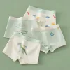 Ropa interior 4pcs antibacterias de algodón para niños chicas delgadas suaves suaves knickers 3+y niños pequeños ropa interior de dinosaurio