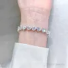 Hailer Joyas Fine Jewelry Def Stone 925 STERLING Silver Gemstone Heart Tennis VVS Bracelet