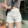 Women's Shorts White Denim For Women In Summer Tight Fitting Buttocks Spicy Girl Waist Up Slimming A-line Straight Leg Pants