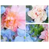 Faux floral verdure de 30 cm Rose bleu blanc Bonne de fleurs brodées 2024 Spring Wedding Party Pâques Décoration du mur artificiel Anneau T240422