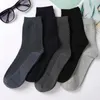 Chaussettes de femmes coton super doux pour homme moyen tube élastique élastique houstoux de chaleur hivernale chaude confort de couleur unie pour 3