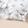 One-Pieces 2PCS Summer Baby Sleeveless Casual Style Pure Cotton Elegant Small Flower Slim Fit jumpsuit Cute Little Girl Crawling Clothes