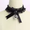 Necklaces Lolita Velvet Bow Sexy Necklace Black Choker Gothic Necklace Velvet with Bells Neck Chain Necklace Hip Hop Jewelry Chain