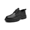 Casual Shoes Spring Autumn Fashion Men Work Leather Oxfords Lace-up Formal Business Wedding Dress