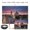 Filters 2 Functions Mobile Phone Lens 0.45X Wide Angle Len & 12.5X Macro HD Camera Lens Universal for iPhone Android Phone