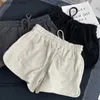 Short féminin Summer Shorts en vrac pour femmes à la mode décontractée fitness gris noir solide haute taille h240424