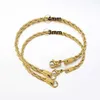 Beaded Rostfritt stål repkedja armband Kvinnor Bangle Gold Color Minimalist 3mm 4mm Handtillbehör Trend Hippie Jewely Female C048 240423