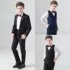 Blazers Flower Boys Formal Wedding Suit Kids Pro przyjęcie smoking Blazer Dzieci Pinao Performance kostium szkolny 214T