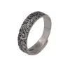 Ringar riktiga S999 Pure Silver Jewelry nödställda matt retro Ausch Cloud/Plum/Lotus Chinese Style Women's Open Ring