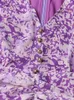 Vestidos casuais gymamazes bate a cor para mulheres v lanterna de pescoço de lanterna alta cintura dobras túnica elegante vestido feminino roupas de moda 2024