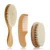 Ensemble Baby Bloen Hair Brush and Peigl Set Movet de bain de massage de nouveau-né Masseur de tête infantile