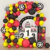 Decoración de fiestas 75pcs Tema de carreras Blobo Garland Garland Set Black Red Yellow Látex Boy Baby Bath Bath