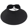 50 pezzi/lotto Donne Rollu Up Sun Visor largo cappello di paglia a paglia estiva Cappello di protezione UV confezionabile per cofano da viaggio sulla spiaggia