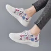 Chaussures décontractées Rimocy Fashion Print Platform Plateforme Sneakers Femmes Lace-Up Breathable Mesh Sports Femme 2024 Tricoter non-glissement