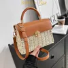 Trendy Designer Woven Handbags and Purses Women Shoulder Crossbody Bags Beach Straw Messenger Bags High Quality 240422