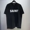 2024SS Saint Michael T-shirt surdimensionné lavé Do Old T-shirt Men Femmes 1: 1 TE-TEE TEE TEE TEE TEE COURT DE HAUTE QUALITÉ