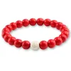 Brins Nouveau charme de pierre naturelle rouge 8 mm hommes bracelet bracelet féminin de perles rondes bracelets de bouddha pour femmes bijoux pulseira