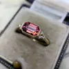 Anelli da nozze Trendy Square intarsiati intarsiati di fidanzamento zircone rosso anelli di lusso abbaglianti a colori oro anelli per matrimoni per donne gioielli