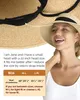 Furtalk Summer Hat for Women Beach Straw Panama Sun Wide Brim Bucket UV保護キャップ