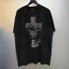 Erkek Tişörtler Saint Michael Tee Erkek Kadınlar Yıkanmış Eski Saint Michael T-Shirt Yüksek Kalite Üstler Gevşek Kısa Kollu