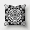 Cuscino Black Geometric Pattern Cover da 50x50 cm Pillowcase DECORAZIONE Square Home Office per divano FA19