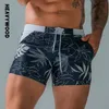 Bajas de baño para hombres de verano de madera pesada de la playa de trajes de baño de la cintura elástica de la cintura pantalones pantalones cortos de traje de traje de traje de secado rápido 240410