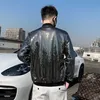 جاكيتات الرجال Jas Springs New Sequin Bomber Jacket Mens Y2K Long Sleeved Flash Zipper Thin Thin Hip-Hop Night Club Stage Arcade Jacket Mensl2404