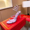 Rene Caovilla High Heels Cleo Luxury Designer Rhinestone Ankle Raparound High Heel Sandals Silk Crystal Pendant Pumps Women's Evening Gold Sandals Gemstone Shoes1