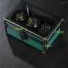 WAR -Boxen Praktische 3 Schlitzbox Aluminiumlegierung Display Hülle Glas Top Uhren Trave Storage Kofferhalterung