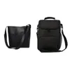 Bag 1 Pcs Thermal Insulated Lunch With Shoulder Strap & Set Crossbody Bucket Solid Small Square (Black)