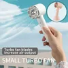 Andra apparater Mini Handheld Fan Turbo Fan 3-läge USB-laddningsfläkt med fläktfäste 1200mAh Air Cooling Fan Lämplig för utomhus inomhusresor och kontor Använd J240423