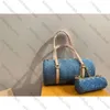 Designerväska 2024 Ny denim rullväska mode diamant mönstrade messenger väskor rem enkla axelväska bärbar fluffig väska crossbody womens casual liten trumväska