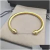 Bangle Women Jewelry Bracelets Mens Twisted Dy Trend Platinum Bracelet Wire Charm Gold Round Designer Placated Moda