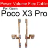 Kabels aan/ uit Power Volume Side -knop Flexkabel voor Xiaomi Poco X3/ X3 NFC/ X3 Pro/ Poco M3 Power Volume Key Switch Flex Ribbon